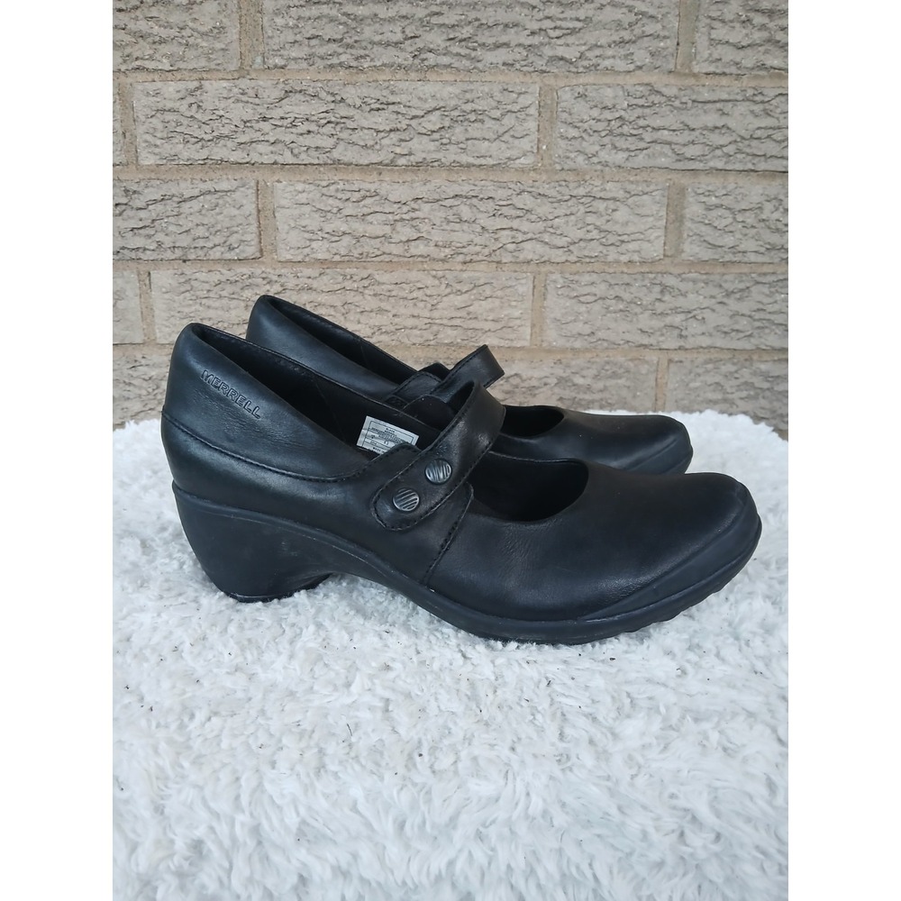 Merrell Women's Leather Veranda Emme Mary Jane Shoes In Black Sz 8